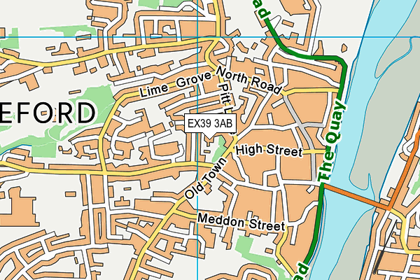 EX39 3AB map - OS VectorMap District (Ordnance Survey)