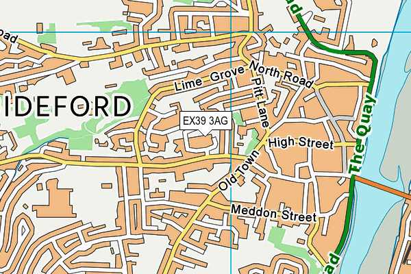 EX39 3AG map - OS VectorMap District (Ordnance Survey)