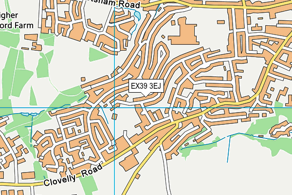 EX39 3EJ map - OS VectorMap District (Ordnance Survey)