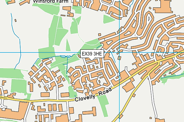 EX39 3HE map - OS VectorMap District (Ordnance Survey)