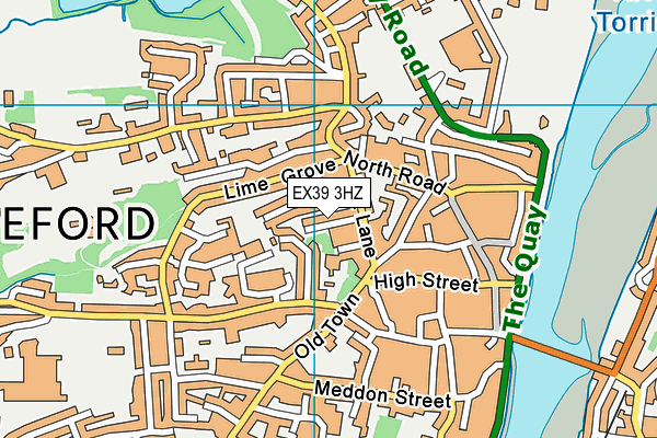 EX39 3HZ map - OS VectorMap District (Ordnance Survey)