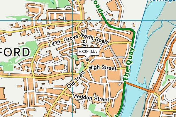EX39 3JA map - OS VectorMap District (Ordnance Survey)