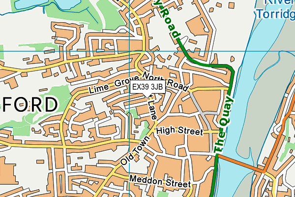 EX39 3JB map - OS VectorMap District (Ordnance Survey)