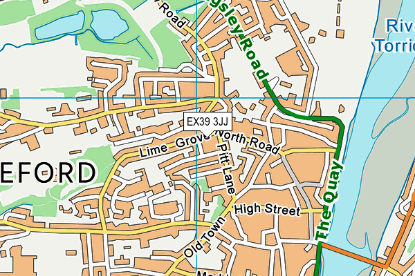 EX39 3JJ map - OS VectorMap District (Ordnance Survey)