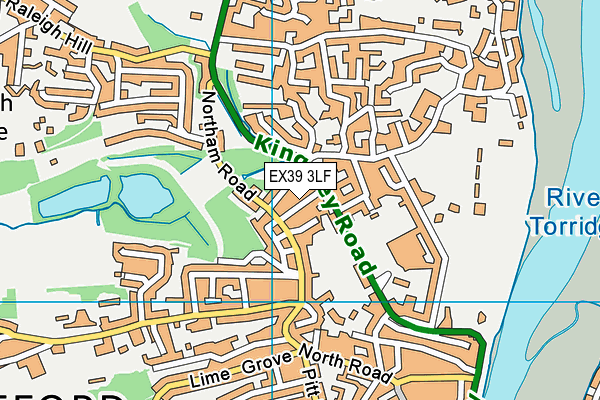 EX39 3LF map - OS VectorMap District (Ordnance Survey)