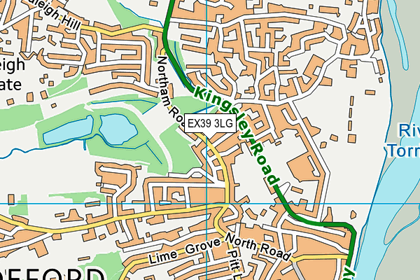 EX39 3LG map - OS VectorMap District (Ordnance Survey)