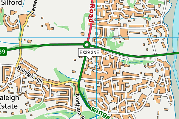 EX39 3NE map - OS VectorMap District (Ordnance Survey)