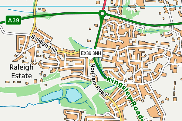 EX39 3NH map - OS VectorMap District (Ordnance Survey)