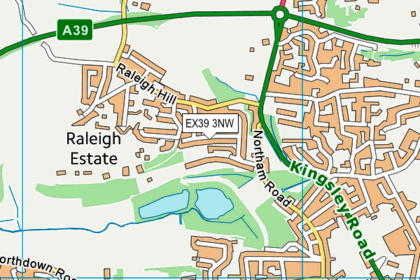 EX39 3NW map - OS VectorMap District (Ordnance Survey)