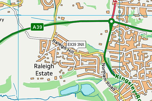 EX39 3NX map - OS VectorMap District (Ordnance Survey)