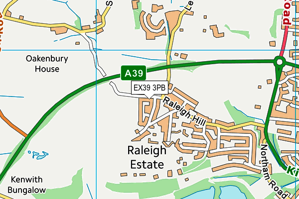 EX39 3PB map - OS VectorMap District (Ordnance Survey)