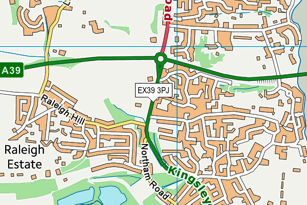 EX39 3PJ map - OS VectorMap District (Ordnance Survey)