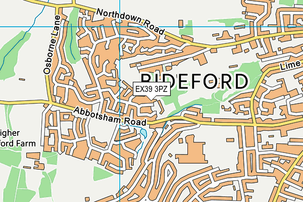 EX39 3PZ map - OS VectorMap District (Ordnance Survey)