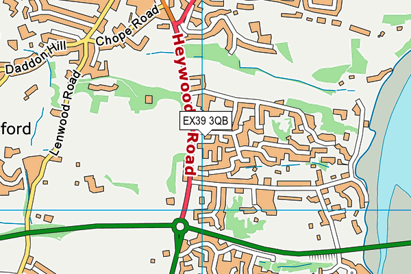 EX39 3QB map - OS VectorMap District (Ordnance Survey)