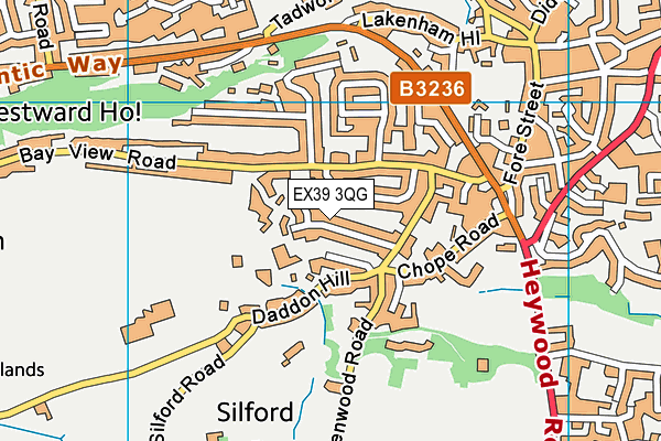 EX39 3QG map - OS VectorMap District (Ordnance Survey)