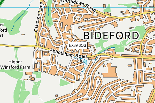 EX39 3QS map - OS VectorMap District (Ordnance Survey)