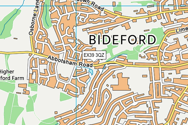 EX39 3QZ map - OS VectorMap District (Ordnance Survey)