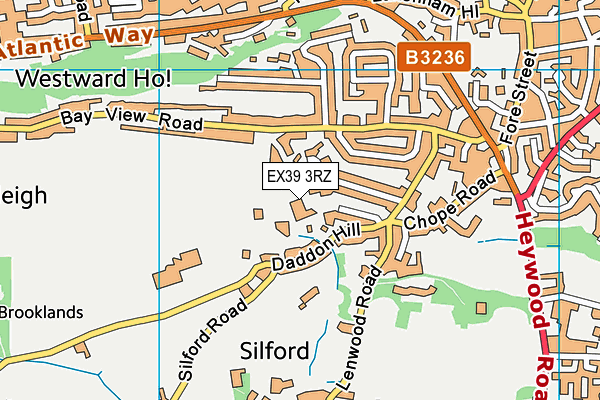 EX39 3RZ map - OS VectorMap District (Ordnance Survey)