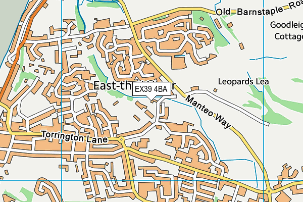 EX39 4BA map - OS VectorMap District (Ordnance Survey)