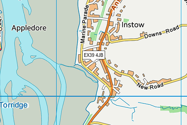 EX39 4JB map - OS VectorMap District (Ordnance Survey)