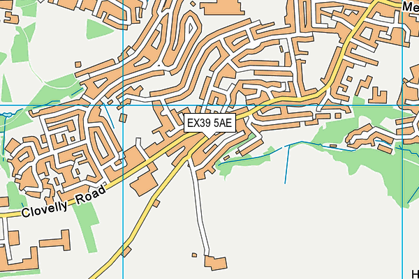 EX39 5AE map - OS VectorMap District (Ordnance Survey)