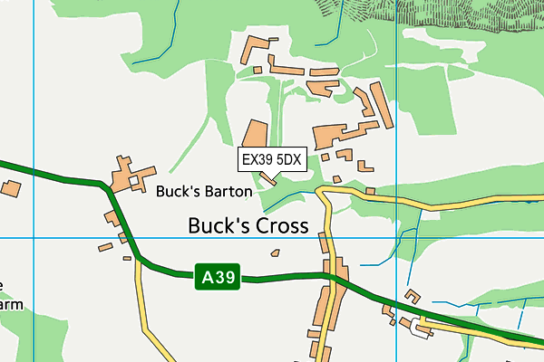 EX39 5DX map - OS VectorMap District (Ordnance Survey)