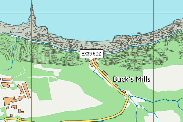 EX39 5DZ map - OS VectorMap District (Ordnance Survey)