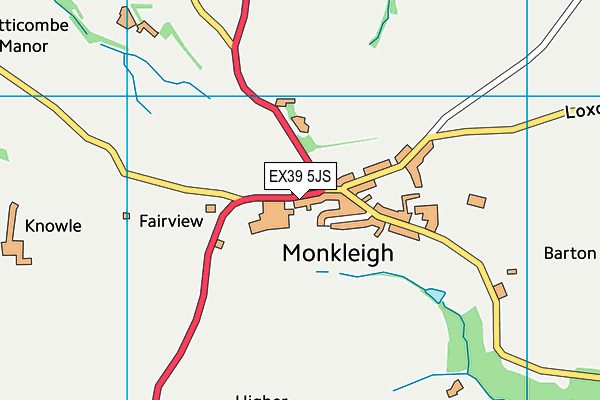 EX39 5JS map - OS VectorMap District (Ordnance Survey)