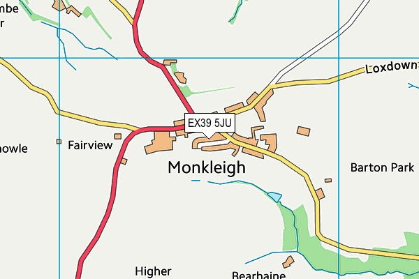 EX39 5JU map - OS VectorMap District (Ordnance Survey)