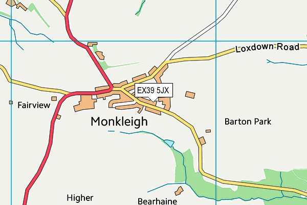 EX39 5JX map - OS VectorMap District (Ordnance Survey)