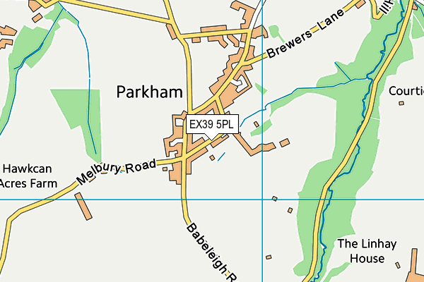 Parkham Primary School map (EX39 5PL) - OS VectorMap District (Ordnance Survey)