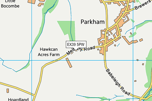 EX39 5PW map - OS VectorMap District (Ordnance Survey)