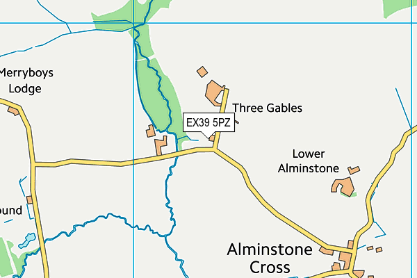 EX39 5PZ map - OS VectorMap District (Ordnance Survey)