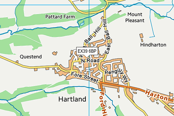 Hartland Primary School map (EX39 6BP) - OS VectorMap District (Ordnance Survey)
