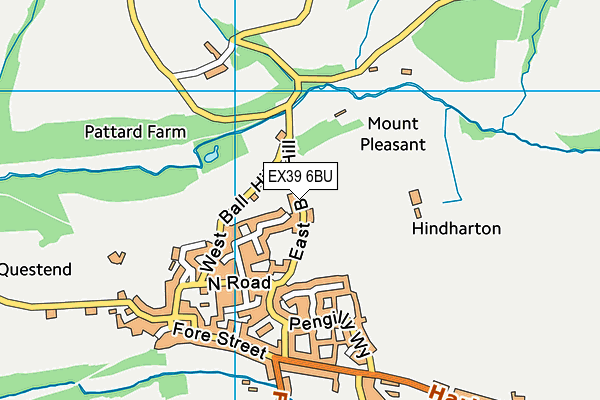 EX39 6BU map - OS VectorMap District (Ordnance Survey)