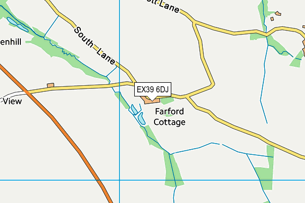 EX39 6DJ map - OS VectorMap District (Ordnance Survey)