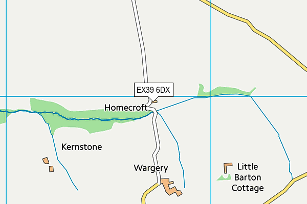 EX39 6DX map - OS VectorMap District (Ordnance Survey)