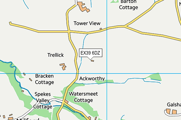 EX39 6DZ map - OS VectorMap District (Ordnance Survey)