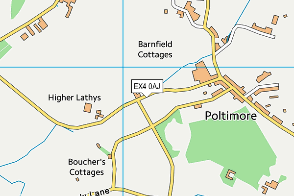 EX4 0AJ map - OS VectorMap District (Ordnance Survey)