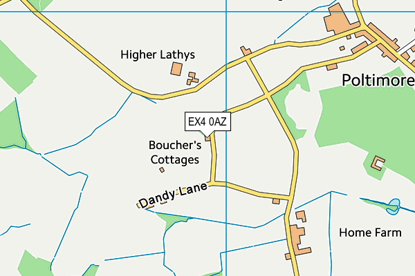 EX4 0AZ map - OS VectorMap District (Ordnance Survey)