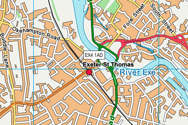 EX4 1AD map - OS VectorMap District (Ordnance Survey)