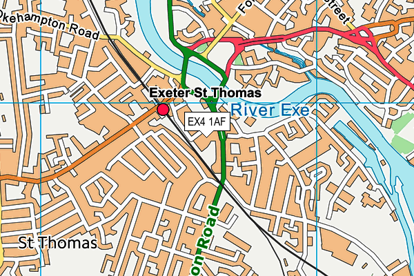 EX4 1AF map - OS VectorMap District (Ordnance Survey)