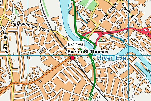 EX4 1AG map - OS VectorMap District (Ordnance Survey)