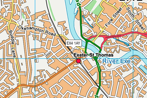 EX4 1AY map - OS VectorMap District (Ordnance Survey)