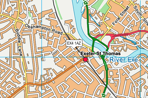 EX4 1AZ map - OS VectorMap District (Ordnance Survey)