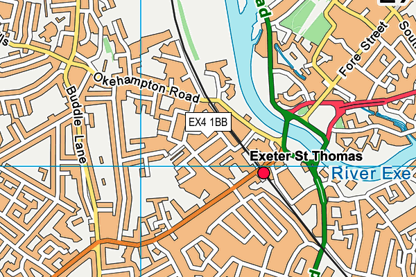 EX4 1BB map - OS VectorMap District (Ordnance Survey)