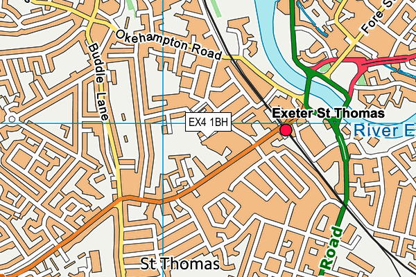 EX4 1BH map - OS VectorMap District (Ordnance Survey)