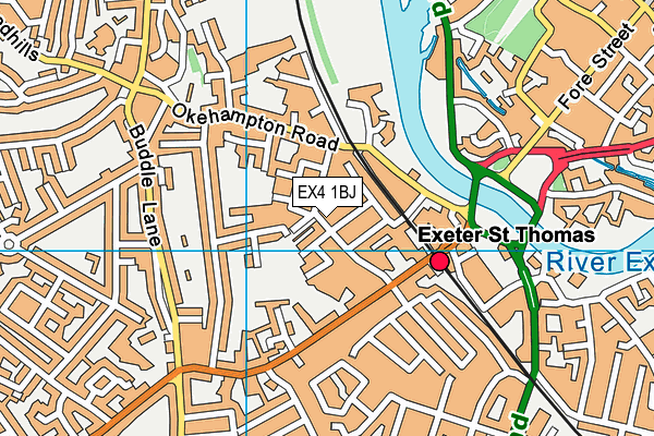 EX4 1BJ map - OS VectorMap District (Ordnance Survey)