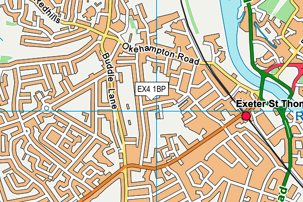 EX4 1BP map - OS VectorMap District (Ordnance Survey)
