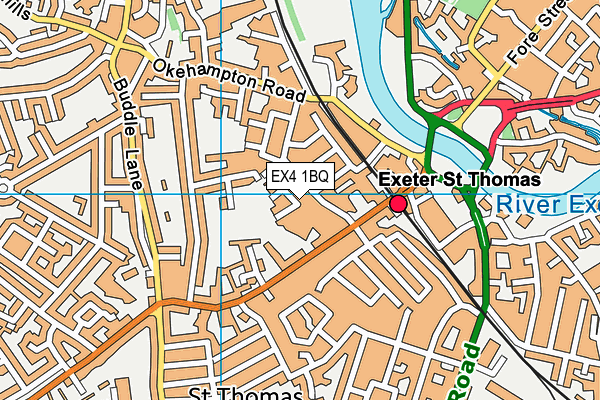 EX4 1BQ map - OS VectorMap District (Ordnance Survey)